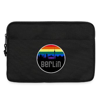Berlin Skyline Regenbogen - Laptoptasche 13" - Schwarz - Vorne
