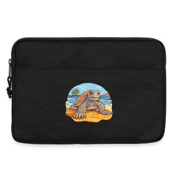 Tortue sur la plage Illustration - Sacoche pour ordinateur portable 13 pouces - noir - Devant