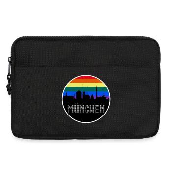 München Skyline Regenbogen - Laptoptasche 13" - Schwarz - Vorne