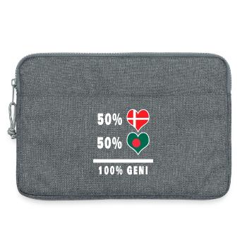 Bangladesch und Dänemark 100% geniale Flagge - Laptoptasche 13" - Grau meliert - Vorne