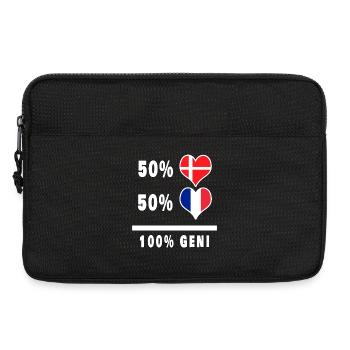 Frankreich und Dänemark 100% geniale Flagge - Laptoptasche 13" - Schwarz - Vorne