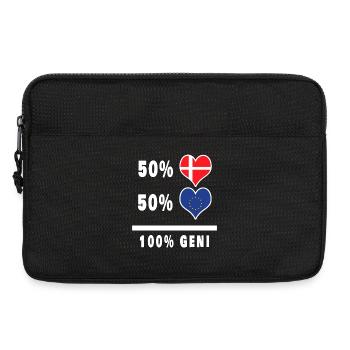 Europe et Danemark 100% drapeau de génie - Sacoche pour ordinateur portable 13 pouces - noir - Devant