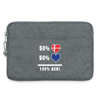Europe et Danemark 100% drapeau de génie - Sacoche pour ordinateur portable 13 pouces - gris chiné - Devant