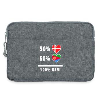 Eritrea and Denmark 100% genius flag - Laptop bag 13" - heather grey - Front