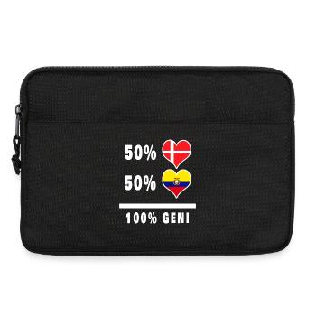 Equateur et Danemark 100% drapeau de génie - Sacoche pour ordinateur portable 13 pouces - noir - Devant