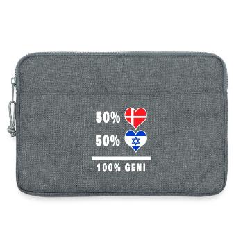 Israël et Danemark 100% drapeau de génie - Sacoche pour ordinateur portable 13 pouces - gris chiné - Devant