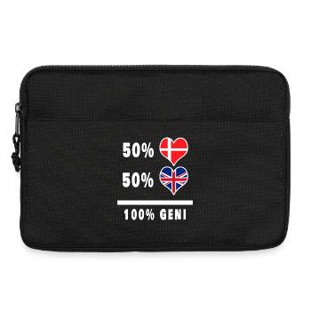 Drapeau 100% génie de la Grande-Bretagne et du Danemark - Sacoche pour ordinateur portable 13 pouces - noir - Devant