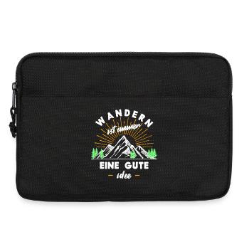 Wanderrouten Wandern Wanderer Statement Berge - Laptoptasche 13" - Schwarz - Vorne