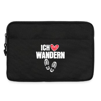 Bergwandern Herz Ich Liebe Wandern Statement Berge - Laptoptasche 13" - Schwarz - Vorne
