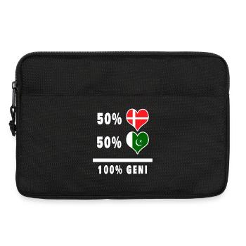 Pakistan and Denmark 100% genius flag - Laptop bag 13" - black - Front