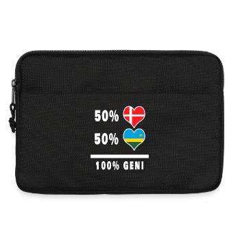 Ruanda und Dänemark 100% geniale Flagge - Laptoptasche 13" - Schwarz - Vorne