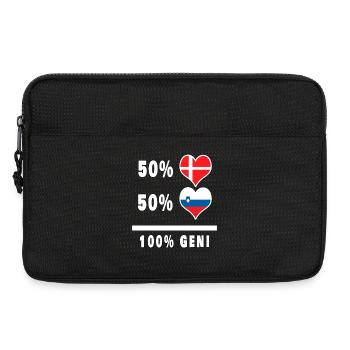 Slovénie et Danemark 100% drapeau de génie - Sacoche pour ordinateur portable 13 pouces - noir - Devant