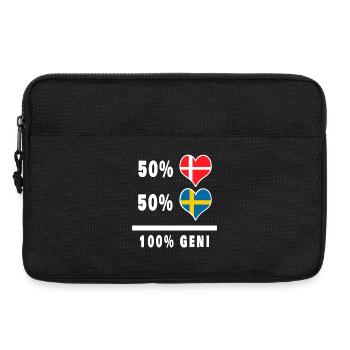 Drapeau 100% génie de la Suède et du Danemark - Sacoche pour ordinateur portable 13 pouces - noir - Devant