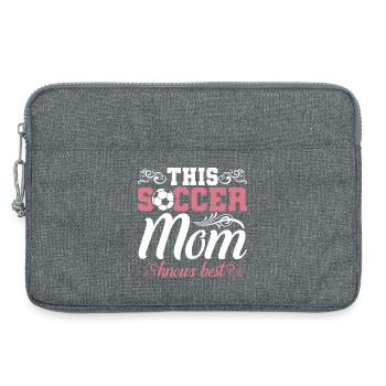 Maman de soccer - Sacoche pour ordinateur portable 13 pouces - gris chiné - Devant
