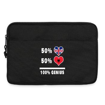 Albanien und Großbritannien 100% Genius Flagge - Laptoptasche 13" - Schwarz - Vorne