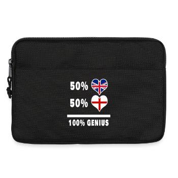 Angleterre et Grande-Bretagne 100% Genius Flag - Sacoche pour ordinateur portable 13 pouces - noir - Devant