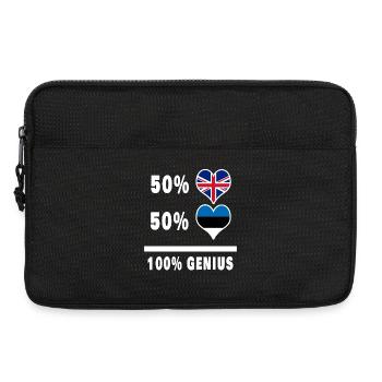 Estland und Großbritannien 100% Genius Flagge - Laptoptasche 13" - Schwarz - Vorne