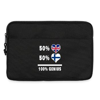 Finnland und Großbritannien 100% Genius Flagge - Laptoptasche 13" - Schwarz - Vorne