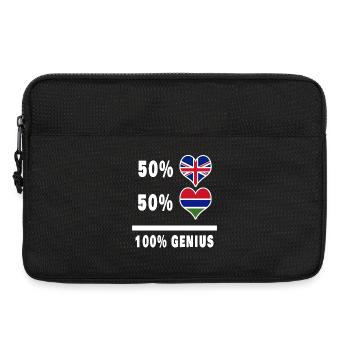 Gambie et Grande-Bretagne 100% Genius Flag - Sacoche pour ordinateur portable 13 pouces - noir - Devant