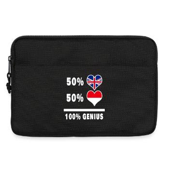Indonesia and Great Britain 100% Genius Flag - Laptop bag 13" - black - Front