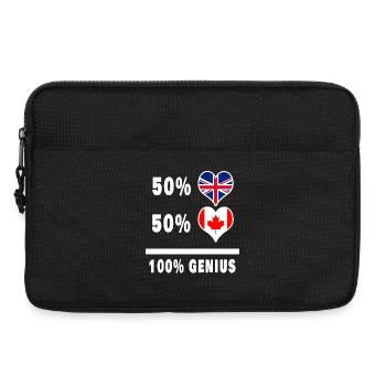 Kanada und Großbritannien 100% Genius Flagge - Laptoptasche 13" - Schwarz - Vorne