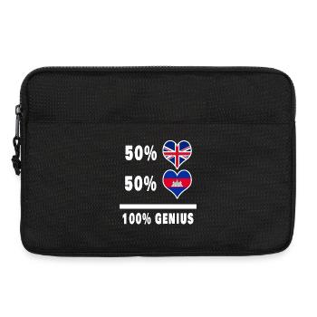 Cambodge et Grande-Bretagne 100% Genius Flag - Sacoche pour ordinateur portable 13 pouces - noir - Devant