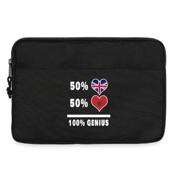 Drapeau 100% Génie du Maroc et de la Grande-Bretagne - Sacoche pour ordinateur portable 13 pouces - noir - Devant