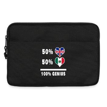 Mexique et Grande-Bretagne 100% Genius Flag - Sacoche pour ordinateur portable 13 pouces - noir - Devant