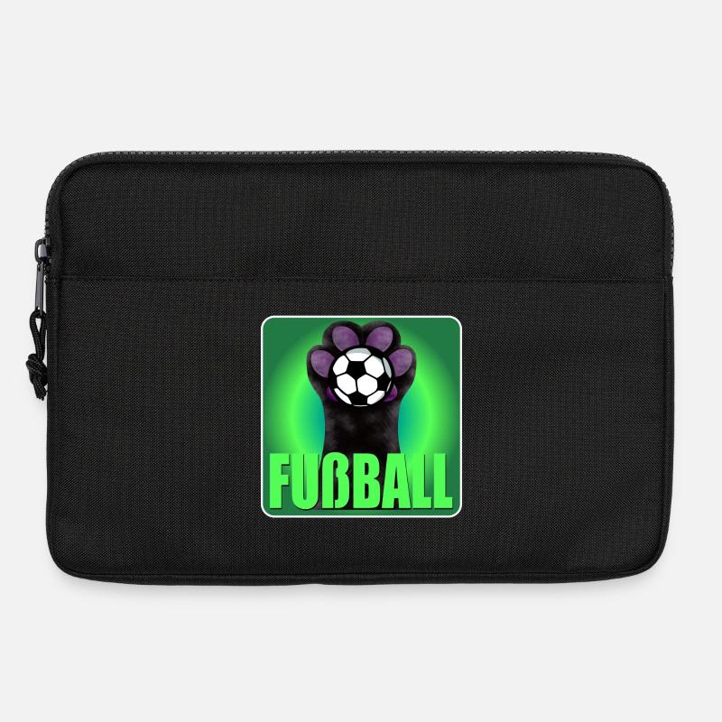 Fußball Katze - Laptoptasche 13" - Schwarz