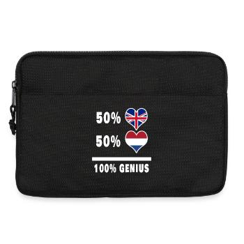 Niederlande und Großbritannien 100% Genius Flagge - Laptoptasche 13" - Schwarz - Vorne