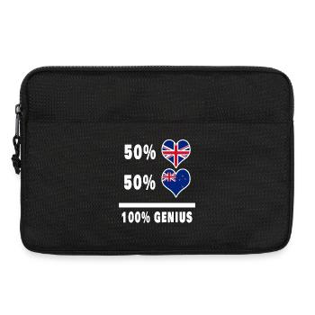 New Zealand and Great Britain 100% Genius Flag - Laptop bag 13" - black - Front