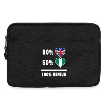 Nigeria et Grande-Bretagne 100% Genius Flag - Sacoche pour ordinateur portable 13 pouces - noir - Devant