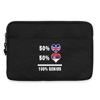 Serbie et Grande-Bretagne 100% Genius Flag - Sacoche pour ordinateur portable 13 pouces - noir - Devant