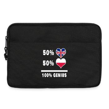 Poland and Great Britain 100% Genius Flag - Laptop bag 13" - black - Front