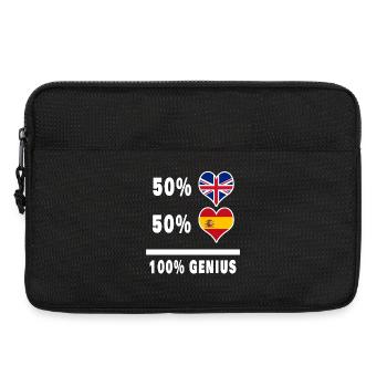 Spanien und Großbritannien 100% Genius Flagge - Laptoptasche 13" - Schwarz - Vorne
