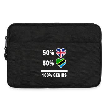 Tanzanie et Grande-Bretagne 100% Genius Flag - Sacoche pour ordinateur portable 13 pouces - noir - Devant