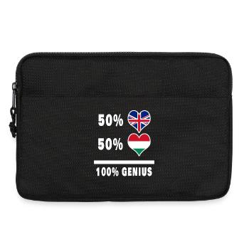 Ungarn und Großbritannien 100% Genius Flagge - Laptoptasche 13" - Schwarz - Vorne
