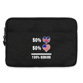 USA and UK 100% Genius Flag - Laptop bag 13" - black - Front