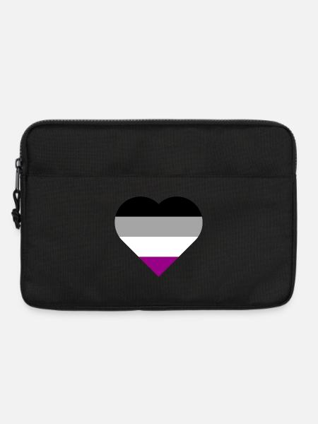Asexual Pride Herzdesign - Laptoptasche 13" - Schwarz