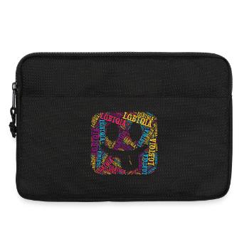 LGBTQIA+ T-Shirt Smile Word Cloud Gay Pride LGBT - Laptop bag 13" - black - Front