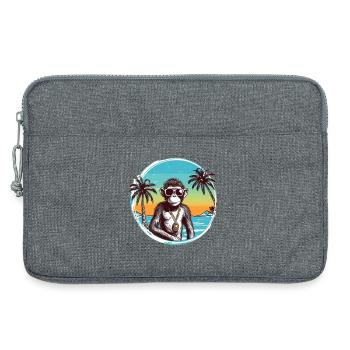 Cool Monkey*Summer Beach Design - Laptop bag 13" - heather grey - Front