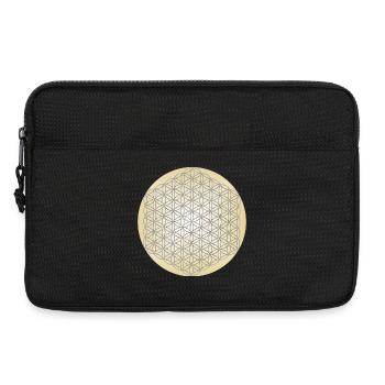 Flower of Life Silver - 5th Dimension - Mandala - Laptop bag 13" - black - Front