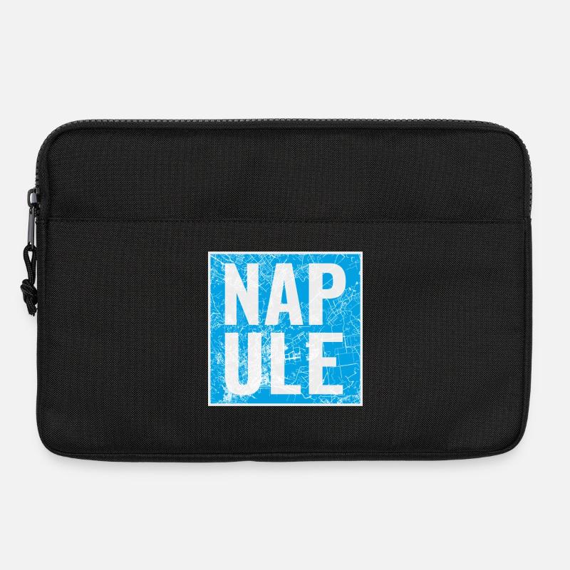 Napule Karten Typo Blau - Laptoptasche 13" - Schwarz