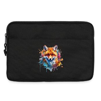 Portrait de renard en couleur explosion - Sacoche pour ordinateur portable 13 pouces - noir - Devant