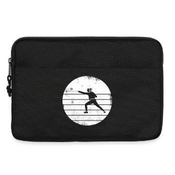 Fechter Zeichnung - Laptoptasche 13" - Schwarz - Vorne