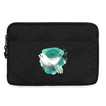 Watercolor Cute Seal in the Ocean - Laptop bag 13" - black - Front