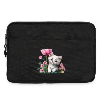 Weißes Kätzchen - Laptoptasche 13" - Schwarz - Vorne