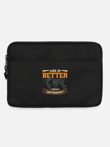 Kartografie Design - Laptoptasche 13" - Schwarz