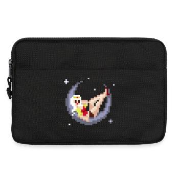 pixel pinup: girl on the moon - Laptoptasche 13" - Schwarz - Vorne