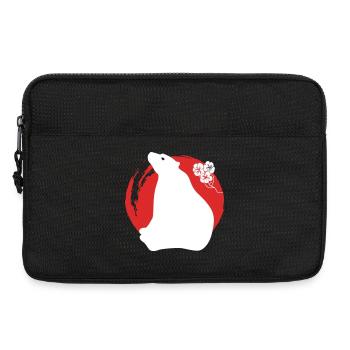 Silhouette d’ours japonais - Sacoche pour ordinateur portable 13 pouces - noir - Devant